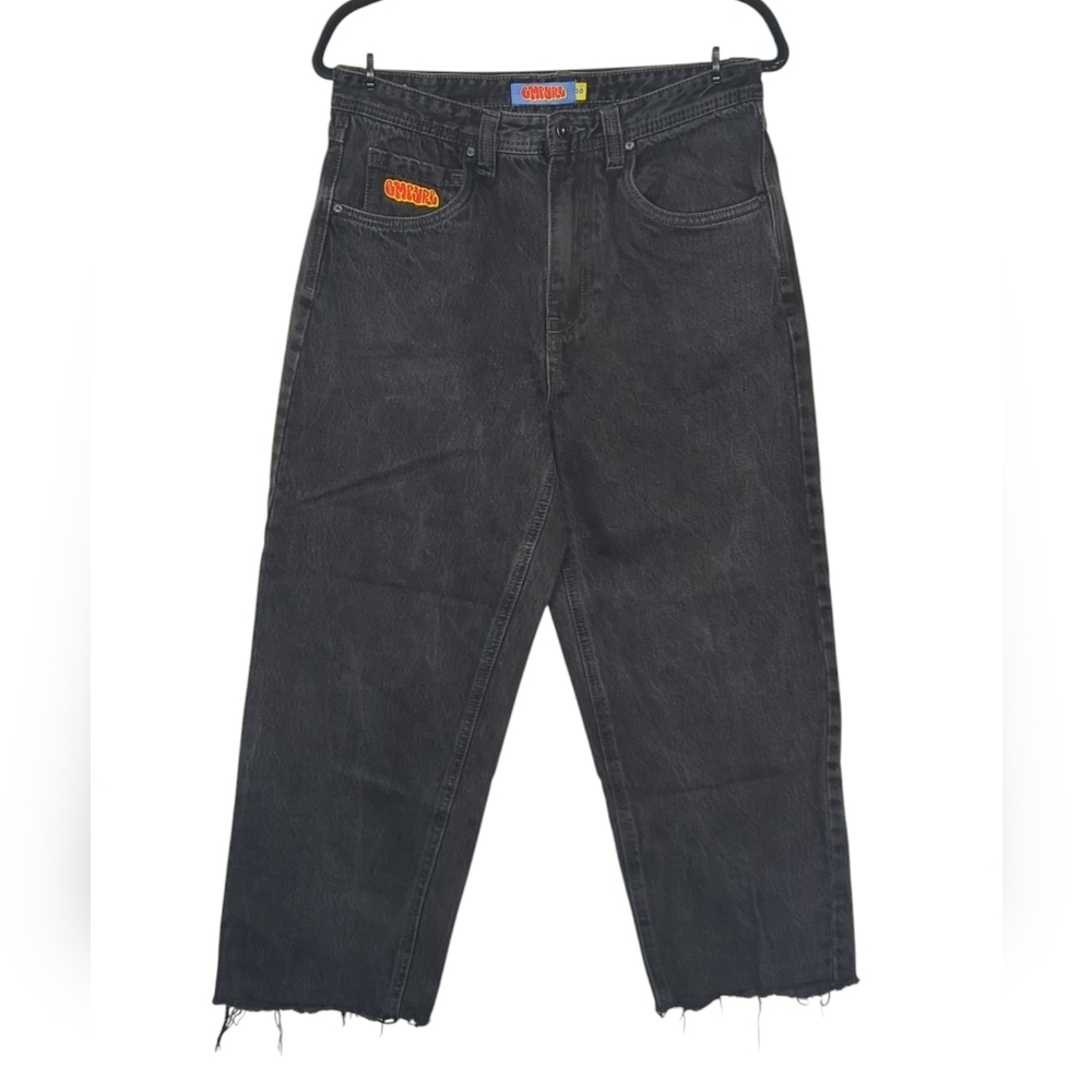 Empyre Relax Loose Fit Raw Hem Jeans Black 30‎